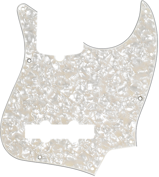Fender Standard Jazz Bass Pickguard 10-Hole, Whitepearl