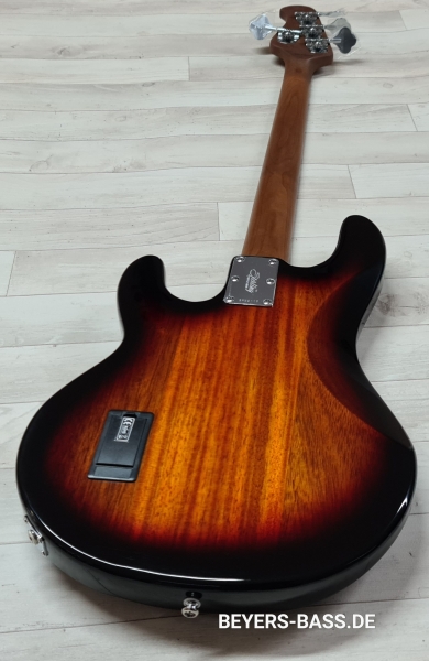 Sterling by Music Man StingRay Ray34 H Spalted Maple, 3-Tone Sunburst