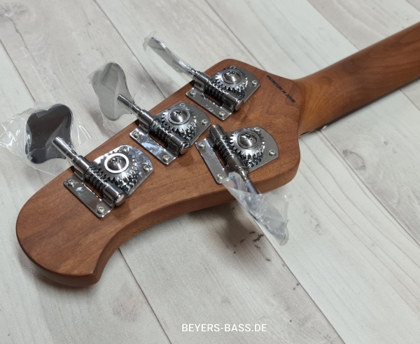 Sterling by Music Man StingRay Ray34 H Spalted Maple, 3-Tone Sunburst
