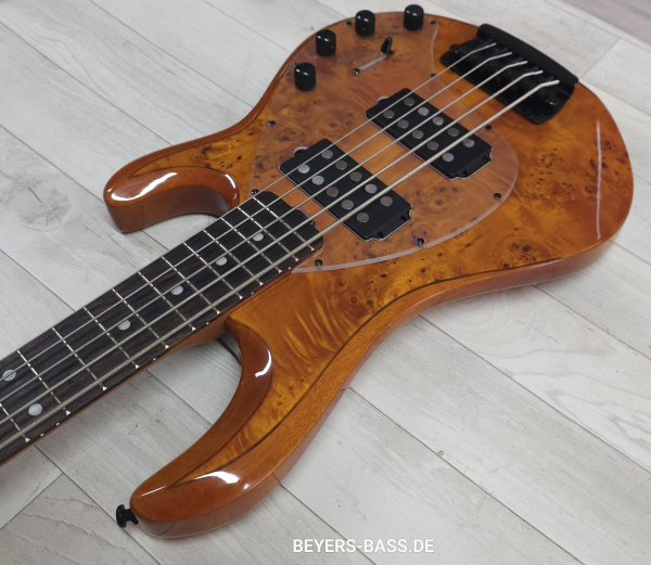 Preview: Sterling by Music Man StingRay Ray35 HH Poplar Burl, Amber