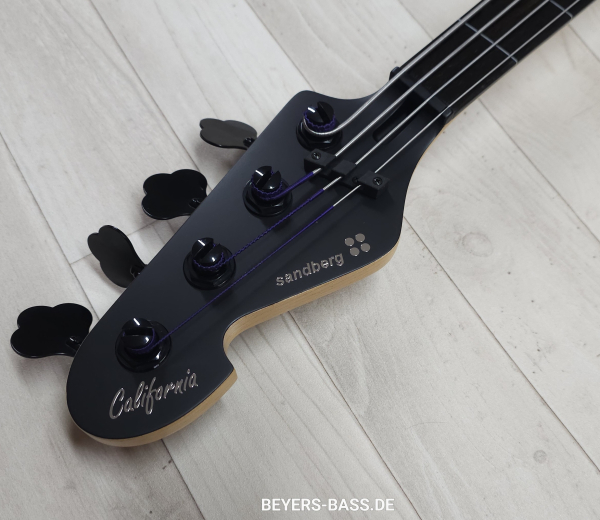 Sandberg California II TT4 Fretless, Open Pore Black, Linkshänder