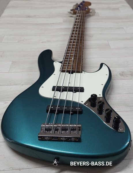 Sadowsky Custom Shop 21-Fret Vintage J/J Bass 5, Solid Vintage Teal Green Metallic, 2nd Hand