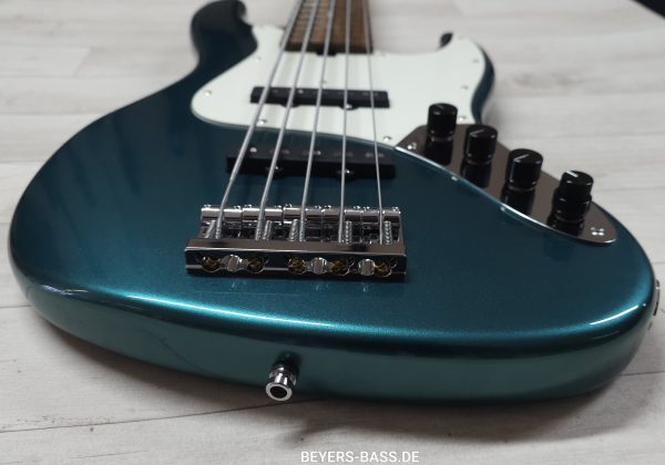 Preview: Sadowsky Custom Shop 21-Fret Vintage J/J Bass 5, Solid Vintage Teal Green Metallic, 2nd Hand