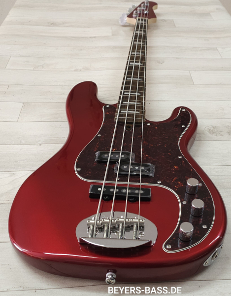 Lakland Skyline 44-64C Custom, Candy Apple Red Gloss