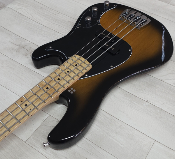 Preview: Sandberg California II VS4 Lionel Shortscale Greenline Custom, Highgloss Tobacco Sunburst
