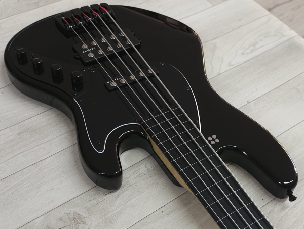 Preview: Sandberg California II TM5 Ebony Fretless, Black Highgloss