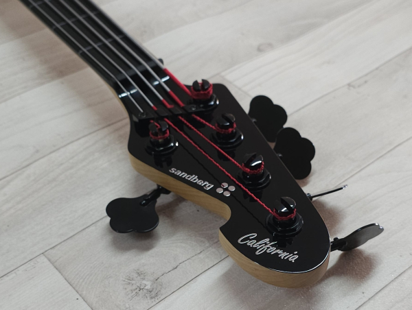Sandberg California II TM5 Ebony Fretless, Black Highgloss