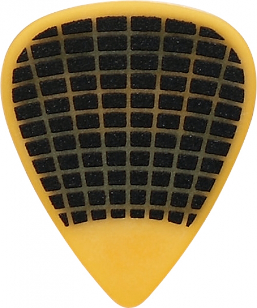 Ibanez PPA14MSG-YE Grip Wizard Series Sand Grip Medium Flat Pick, Yellow, 6 Pieces