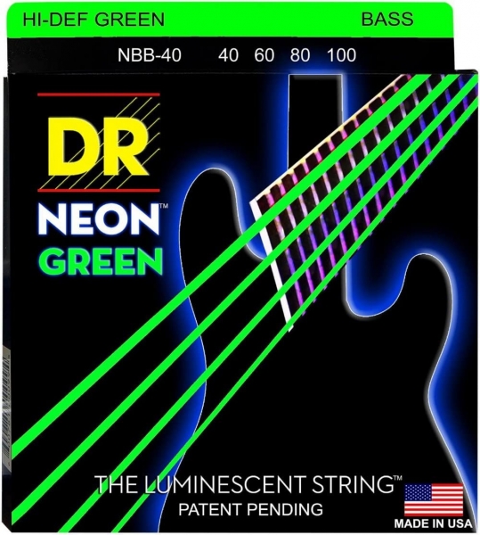 DR Strings NGB-40 HiDef Neon Green Saiten, 40-100