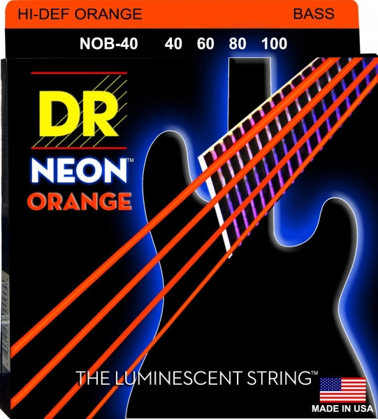 DR Strings NOB-40 HiDef Neon Orange Saiten, 40-100