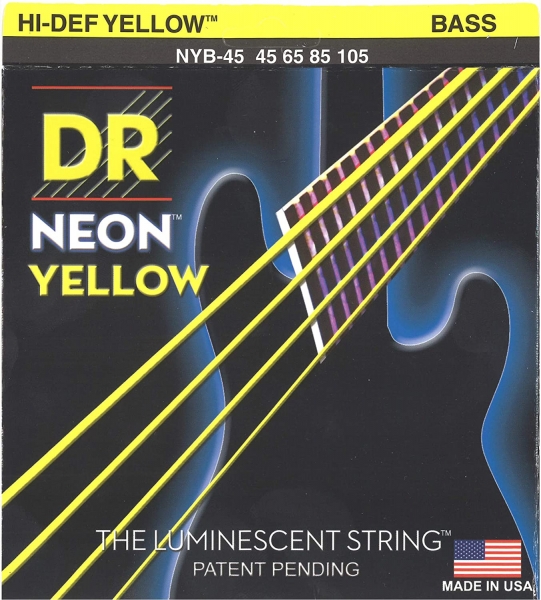 DR Strings NYB-45 HiDef Neon Yellow Saiten, 45-105