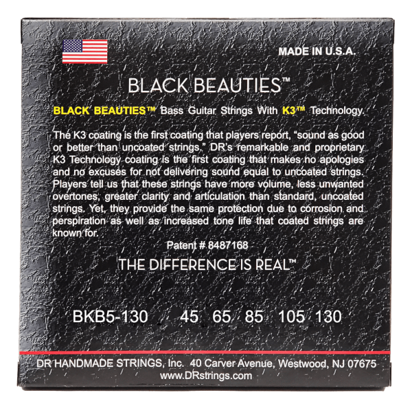 DR Strings Black Beauties BKB5-130 Saiten, 45-130