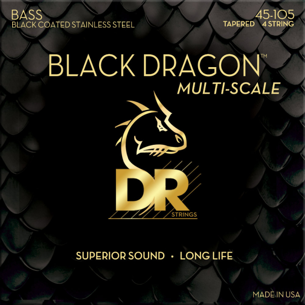 DR Strings DBSMB-45 Black Dragon Multiscale Strings, 45-105