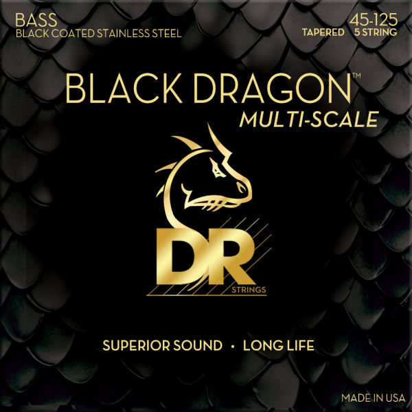 DR Strings DBSMB5-45 Black Dragon Multiscale Strings, 45-125
