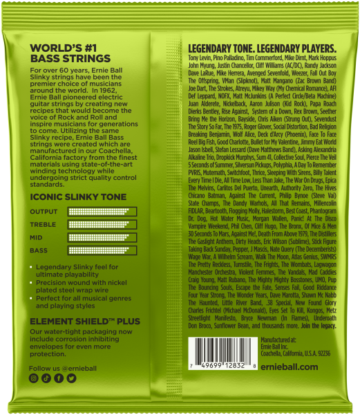 Ernie Ball 2832 E-Bass Strings, 50-105