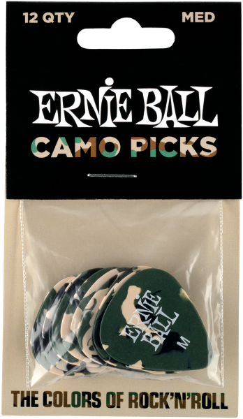 Ernie Ball P09222 Medium Camouflage Plektren, 0.72mm, 12 Stück