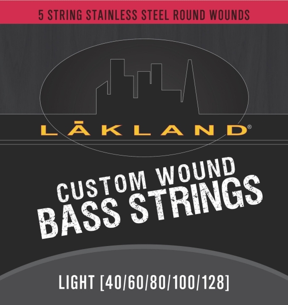 Lakland Custom Wound Stainless Steel Electric Bass String Set, 5-String, Light, .040-.128