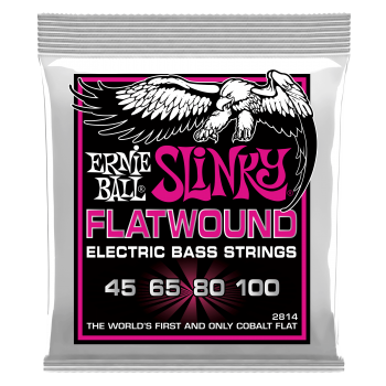 Ernie Ball 2814 Cobalt Flatwound E-Bass Strings, 45-100