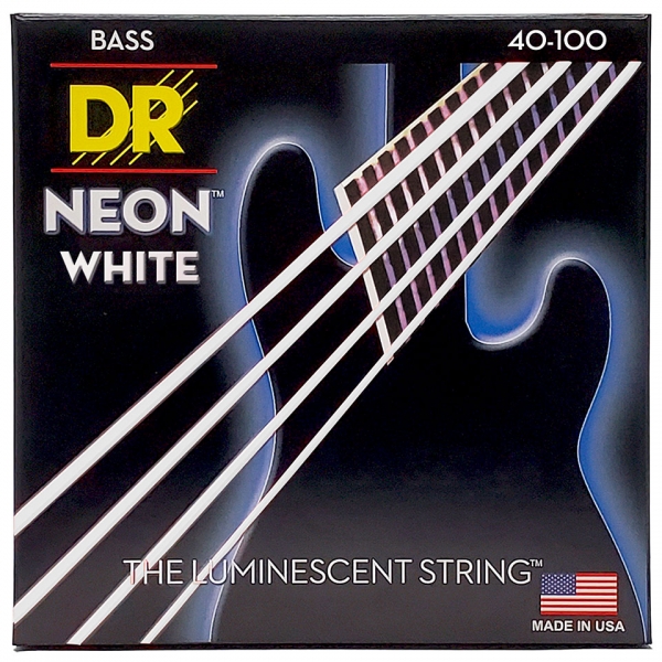 DR Strings NWB-40 HiDef Neon White Saiten, 40-100