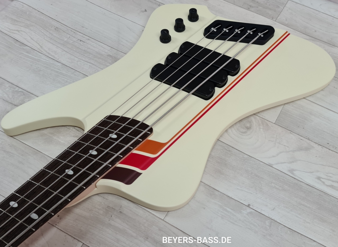 Dingwall D-Roc Custom Shop 5-String, 3 Pickups, Custom Color Creme White/70's Striping Gloss