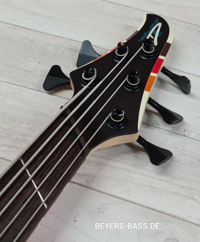 Dingwall D-Roc Custom Shop 5-String, 3 Pickups, Custom Color Creme White/70's Striping Gloss