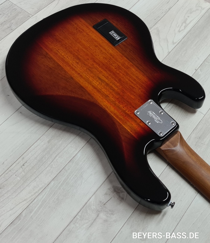 Sterling by Music Man StingRay Ray34 H Spalted Maple, 3-Tone Sunburst
