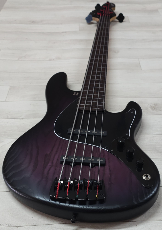 Sandberg California II TT5 passiv Fretless, Open Pore Violetburst