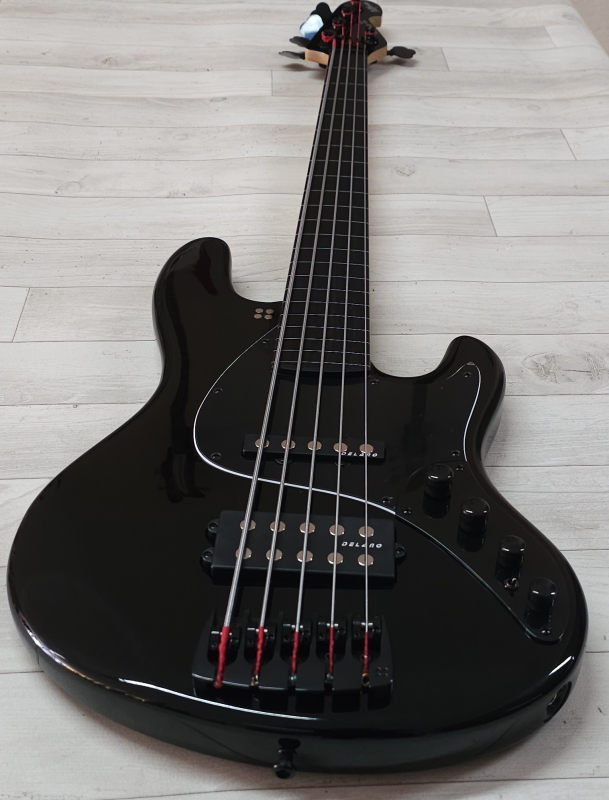 Sandberg California II TM5 Ebony Fretless, Black Highgloss