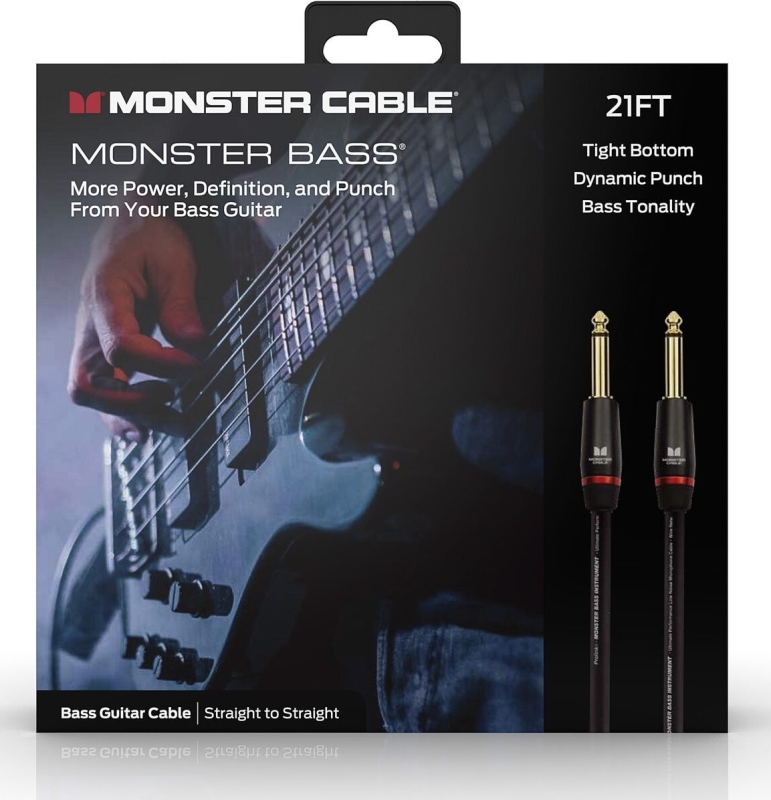 Monster Cable Prolink Bass 21 Instrumentenkabel, Straight 1/4" Plugs, 6.40m