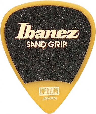 Ibanez PPA14MSG-YE Grip Wizard Series Sand Grip Medium Flat Pick, Yellow, 6 Pieces