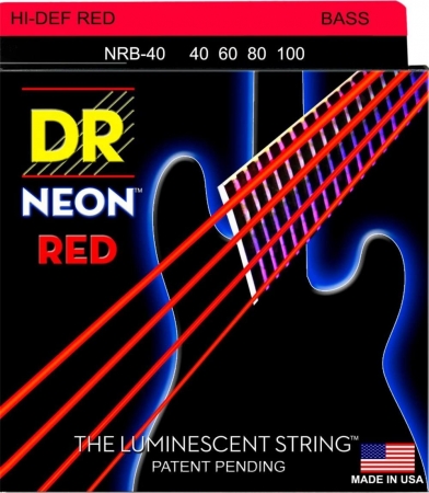 DR Strings NRB-40 HiDef Neon Red Saiten, 40-100