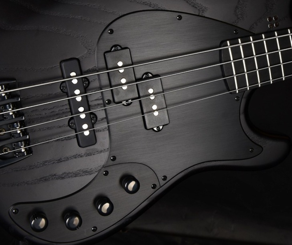 Sandberg California II VT4 & VM4 Nighthawk Pickguard, Black Aluminium