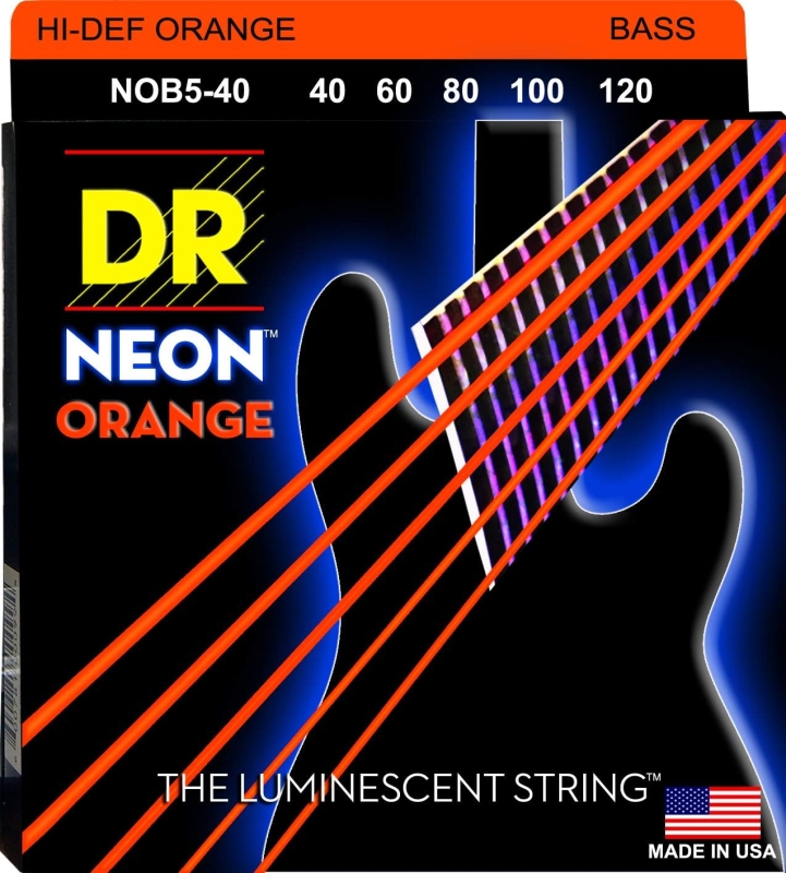 DR Strings NOB5-40 HiDef Neon Orange Saiten, 40-120