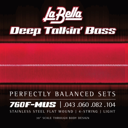 La Bella Deep Talkin Bass 760F-MUS Shortscale Flatwound Saiten, 43-104