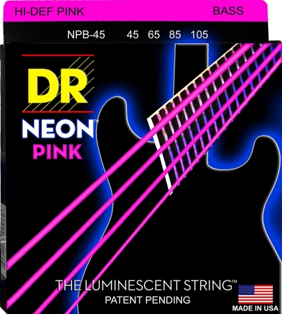 DR Strings NPB-45 HiDef Neon Pink Saiten, 45-105