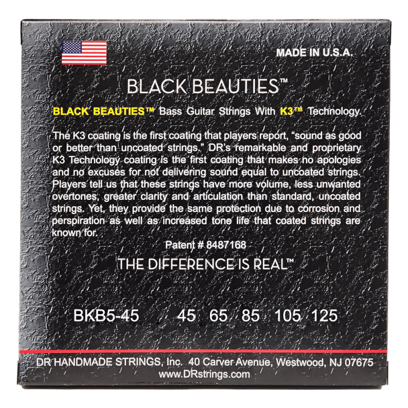 DR Strings Black Beauties BKB5-45 Saiten, 45-125