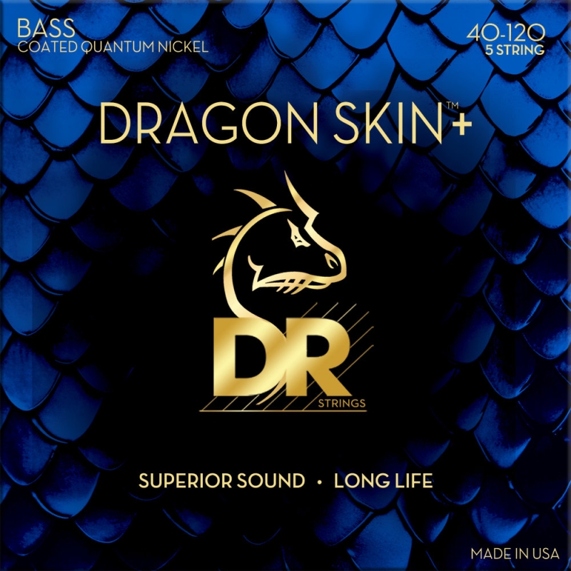 DR Strings DBQ5-40 Dragon Skin+ Quantum Nickel Coated, 40-120