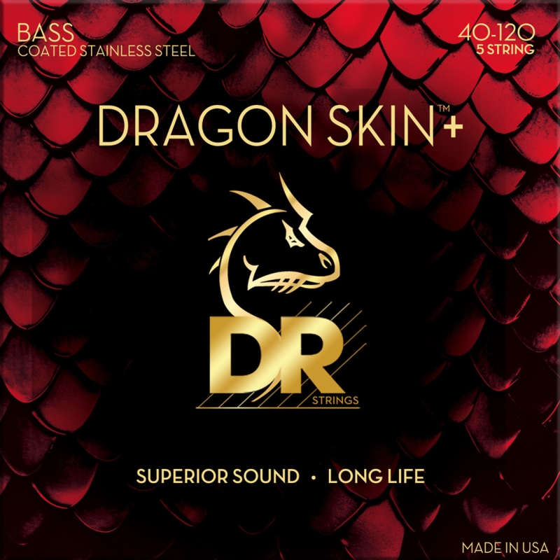 DR Strings DBS5-40 Dragon Skin Stainless Steel Coated, 40-120