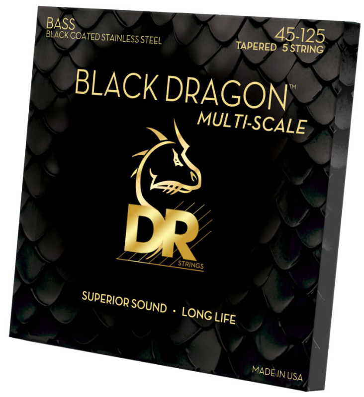 DR Strings DBSMB5-45 Black Dragon Multiscale Strings, 45-125