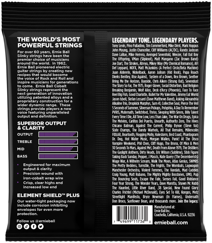 Ernie Ball 2738 Slinky Cobalt, 50-135
