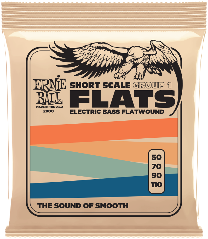 Ernie Ball 2800 Group 1 Shortscale Flatwound E-Bass Strings, 50-110