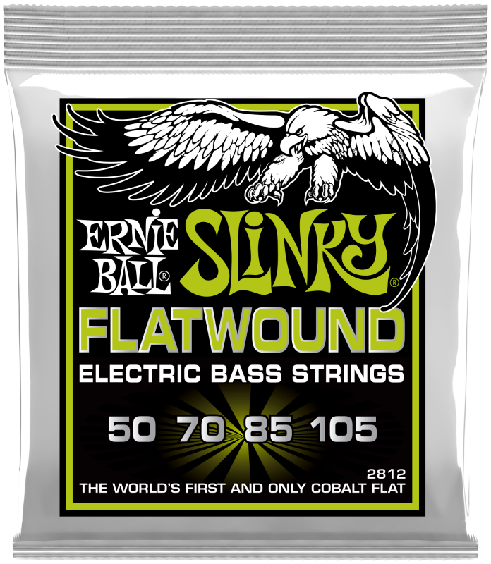 Ernie Ball 2812 Cobalt Flatwound E-Bass Strings, 50-105
