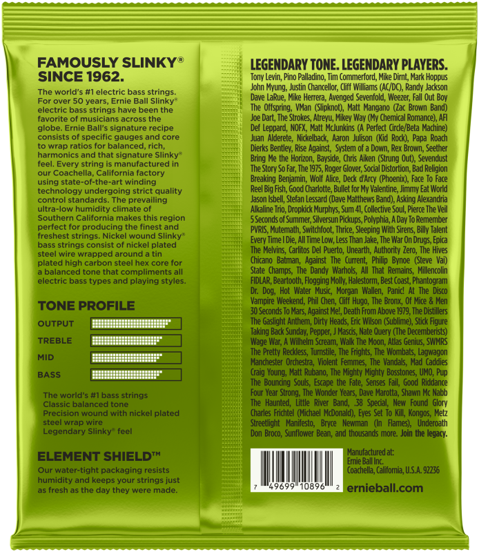 Ernie Ball 2856 Medium Scale E-Bass Strings, 45-105