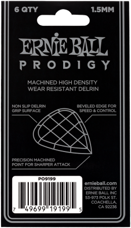 Ernie Ball P09199 Prodigy Plektren, 1.50mm, 6 Stück