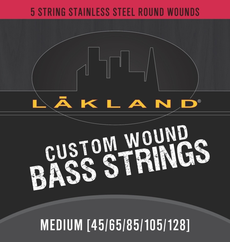 Lakland Custom Wound Stainless Steel Electric Bass String Set, 5-String, Medium, .045-.128