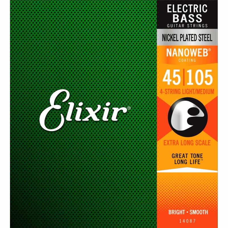 Elixir 14087 X-Long Scale E-Bass Strings, 45-105