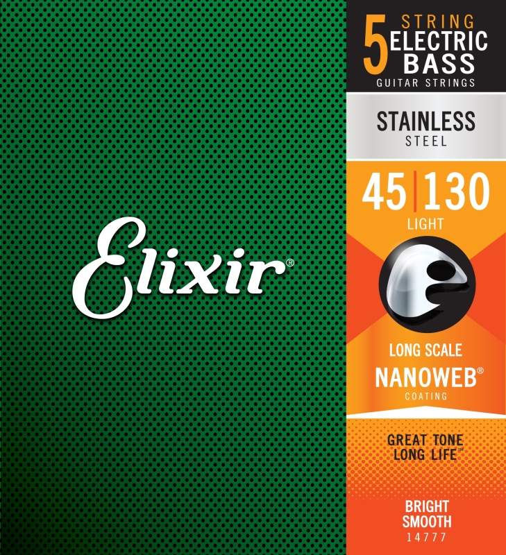 Elixir 14777 Stainless Steel E-Bass Strings, 45-130