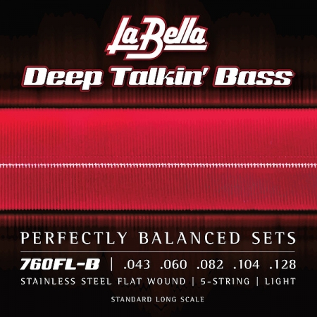 La Bella Deep Talkin Bass 760FL-B Flatwound 5-Saiter Saiten, 43-128